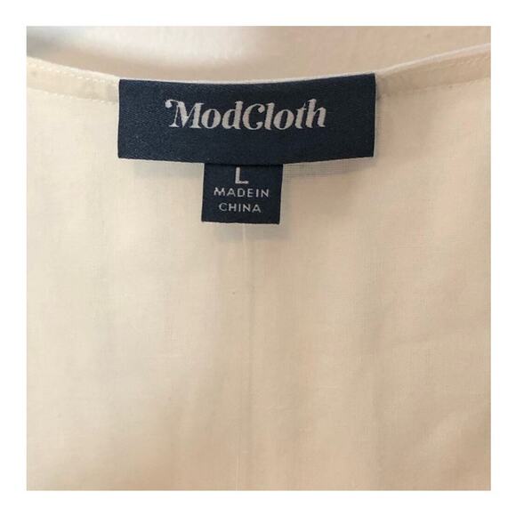 ModCloth Easy Go Sleeveless Cotton Faux Wrap Romper NWT size Large - Picture 9 of 16